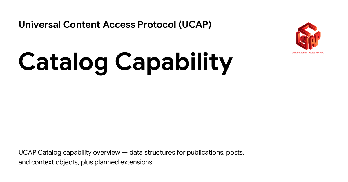 Ucap Formula Catalog Capability - Universal Content Access Protocol (UCAP)